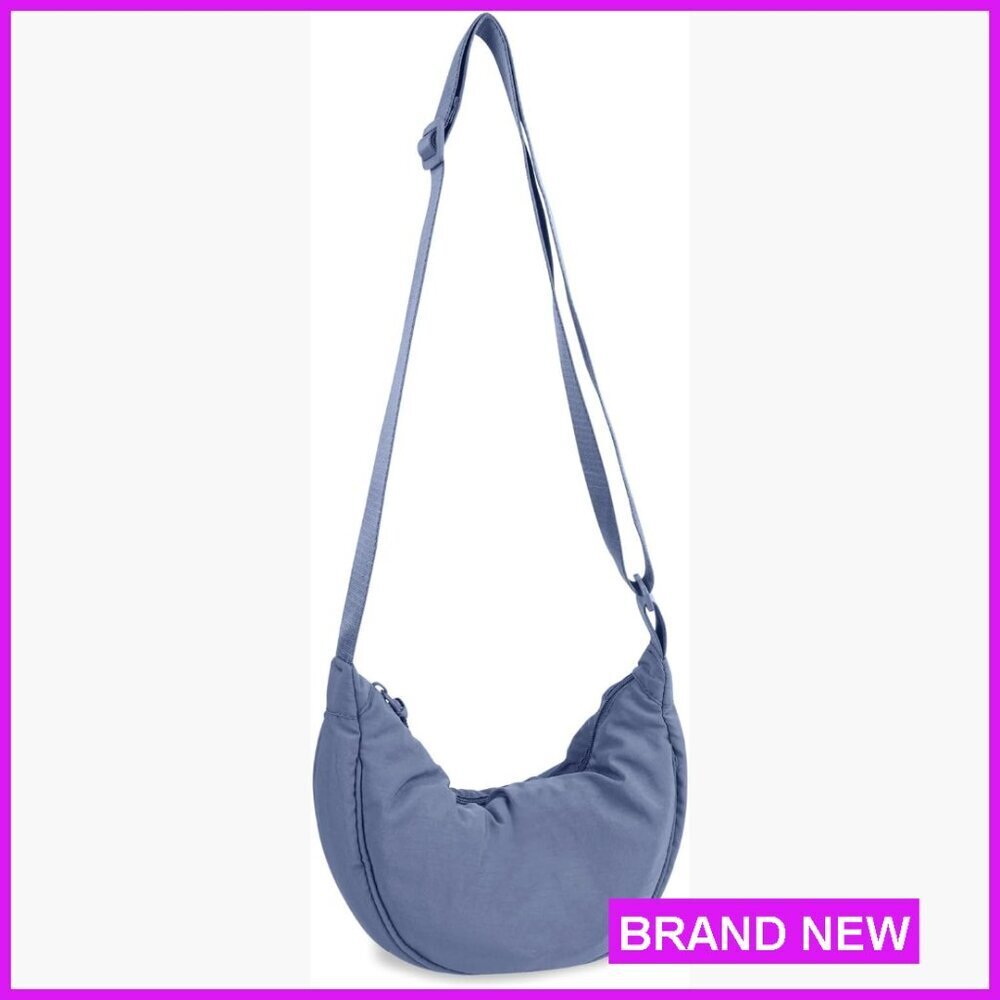 Nylon Crescent Crossbody Bag Hobo Sling Travel Adjustable Strap Minimal